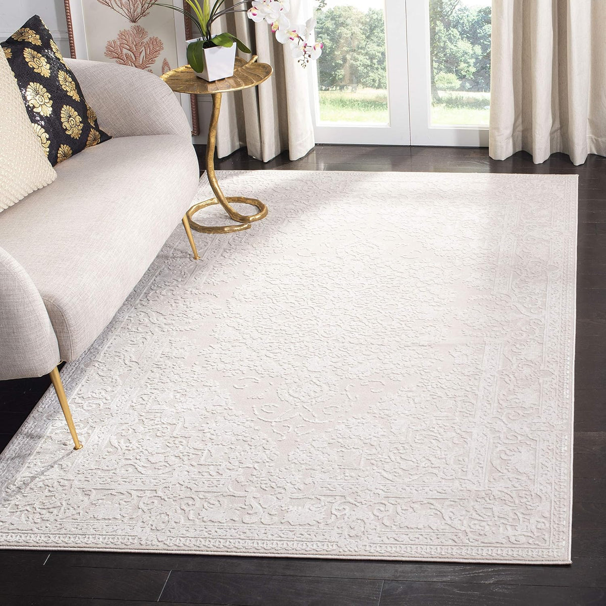 11' x 15' Creme & Ivory Area Rug A2762
