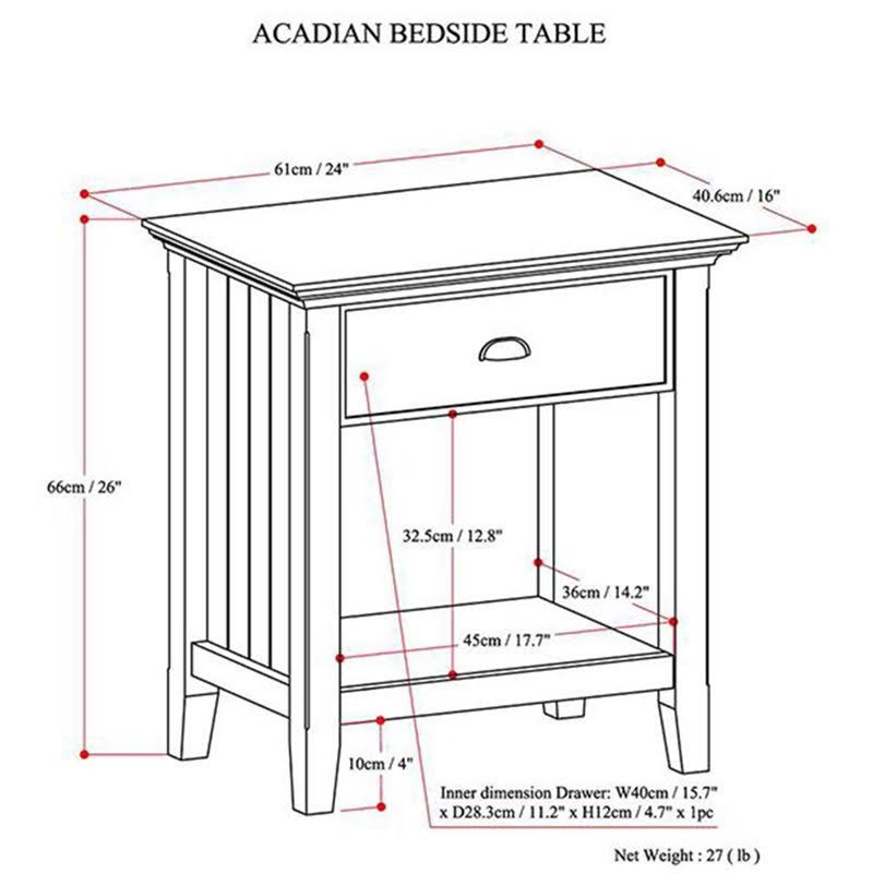 Brown Bedside Table Q2961