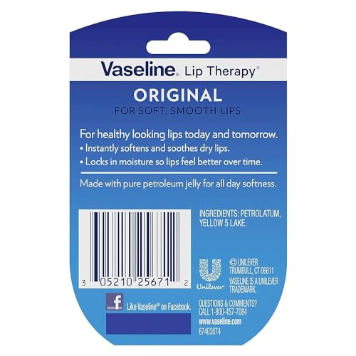 Mini Lip Balm, Petroleum Jelly, 0.25 Oz (Pack of 4) V472199