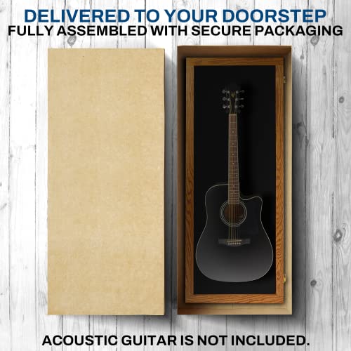 Natural Oak Acrylic Acoustic Guitar Wall Display Case Y48508