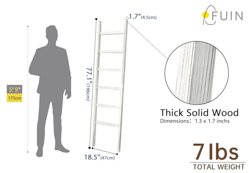 Black 6.4ft Wooden Blanket Ladder Z894
