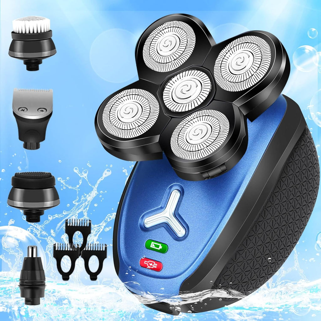 5 in 1 Cordless Waterproof Electric Rotary Head Shaver D766