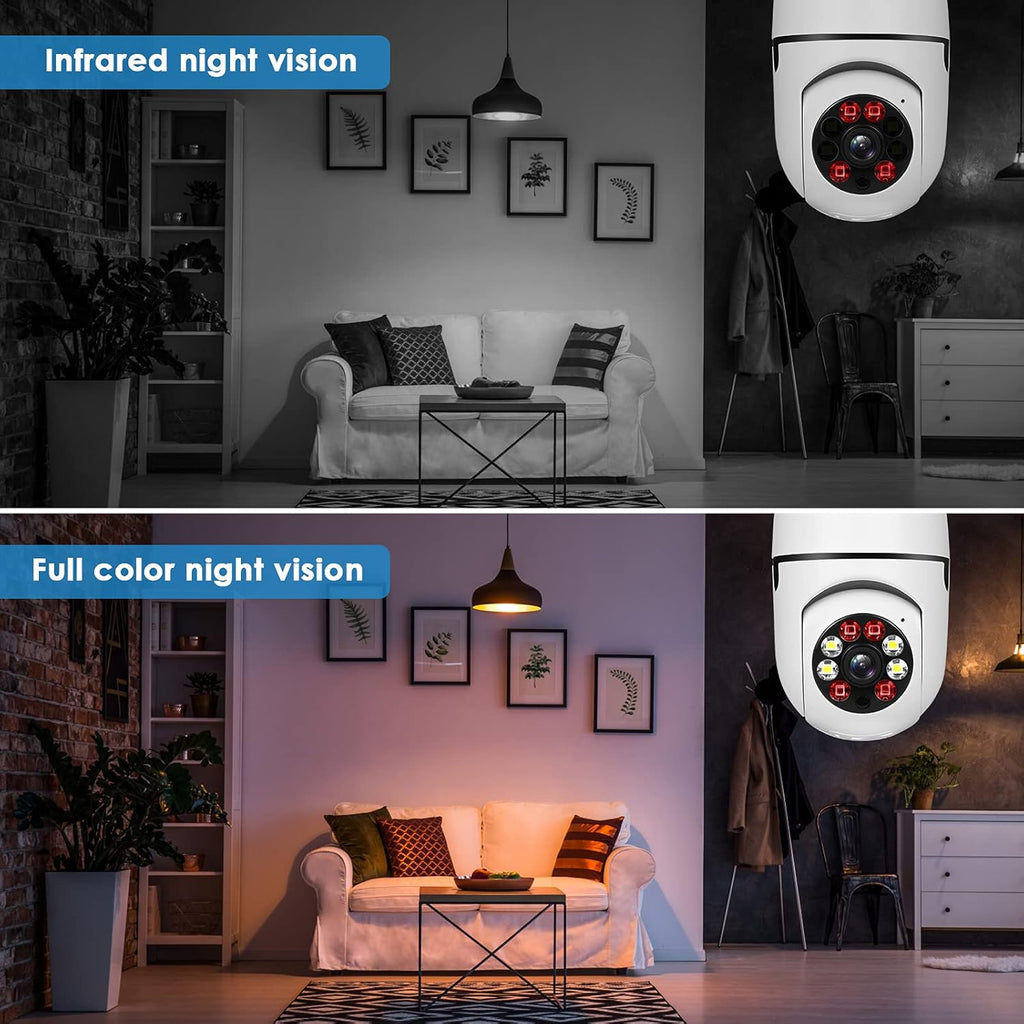 1080P PTZ Bulb Security Camera with WiFi Night Vision P519046
