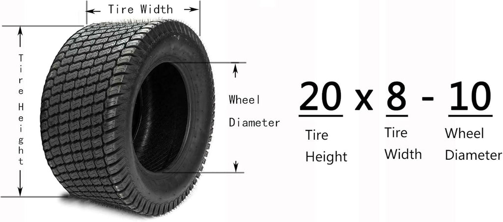20x8-10 Lawn Mower Tires Set of 2 F102