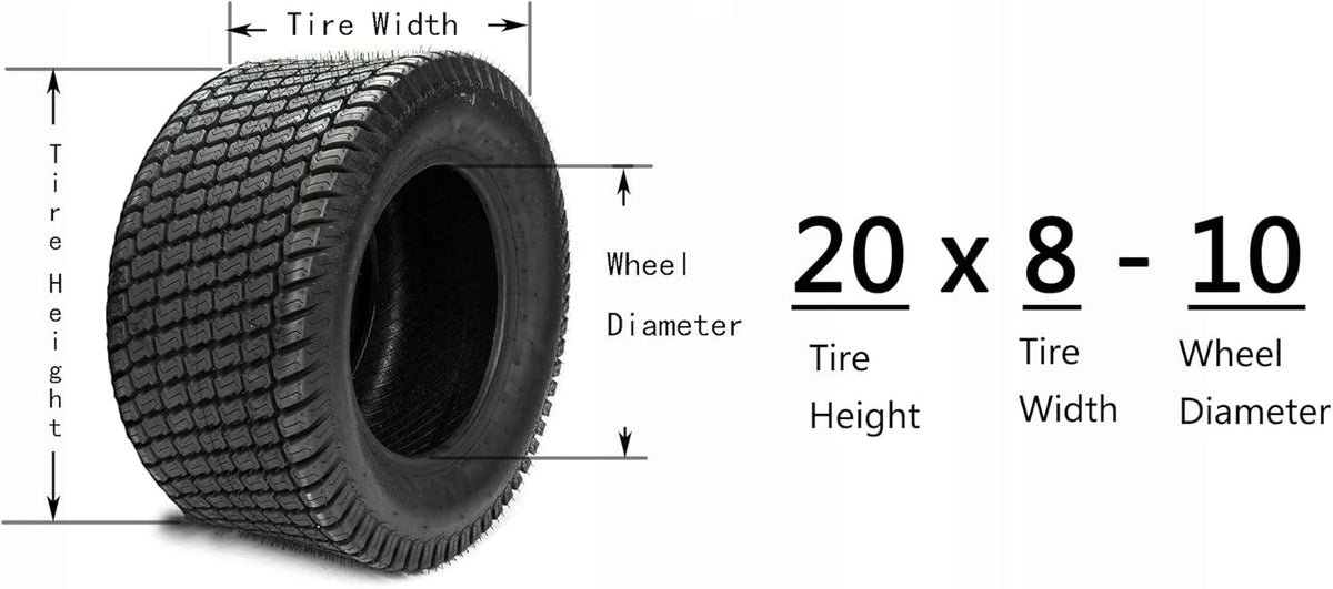 20x8-10 Lawn Mower Tires Set of 2 F102