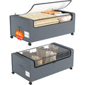 12 inch Under Bed Storage Bins with Clear Lid, Wheels, 2 Pack, Grey, 30.7x17.3x12 C2884