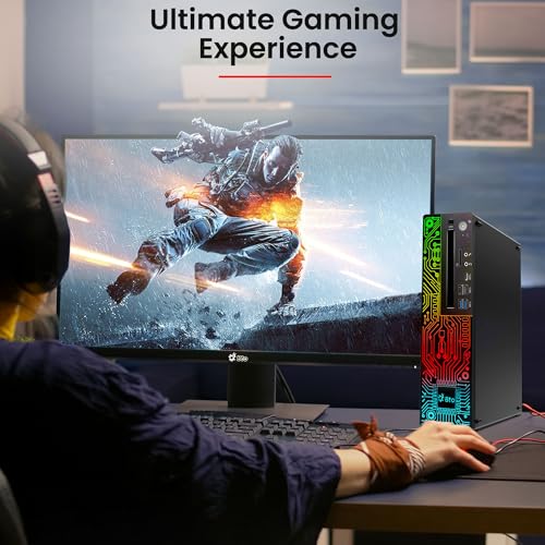 RGB Gaming Desktop PC Intel i5 8th Gen 16GB Ram 512GB SSD NVIDIA GeForce GT 1030 DDR5 24 inch Monitor WiFi Windows 11 Pro Renewed Y923597