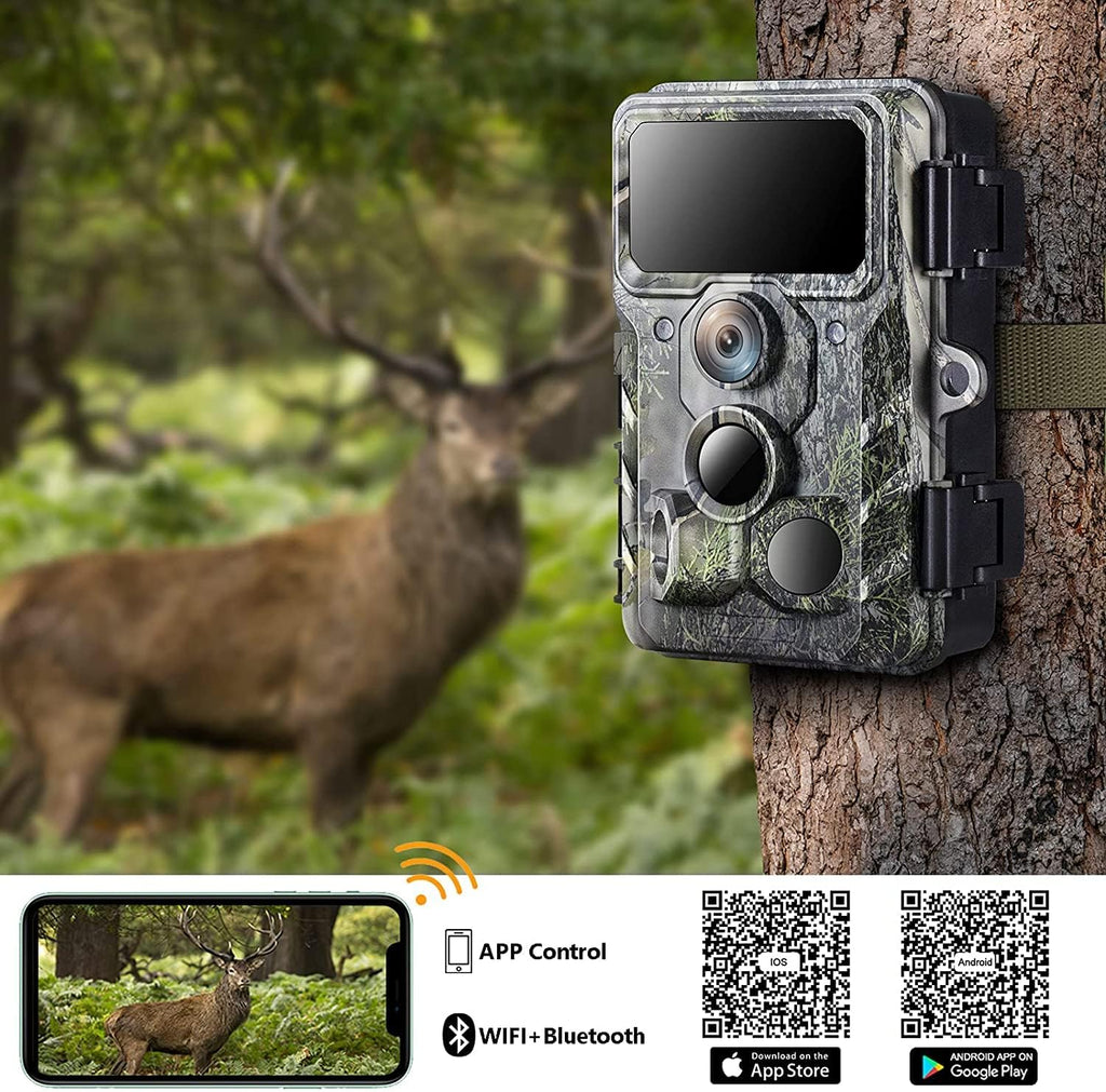 4K 30MP Trail Camera with Night Vision 120° Wide Angle IP66 Waterproof V5096