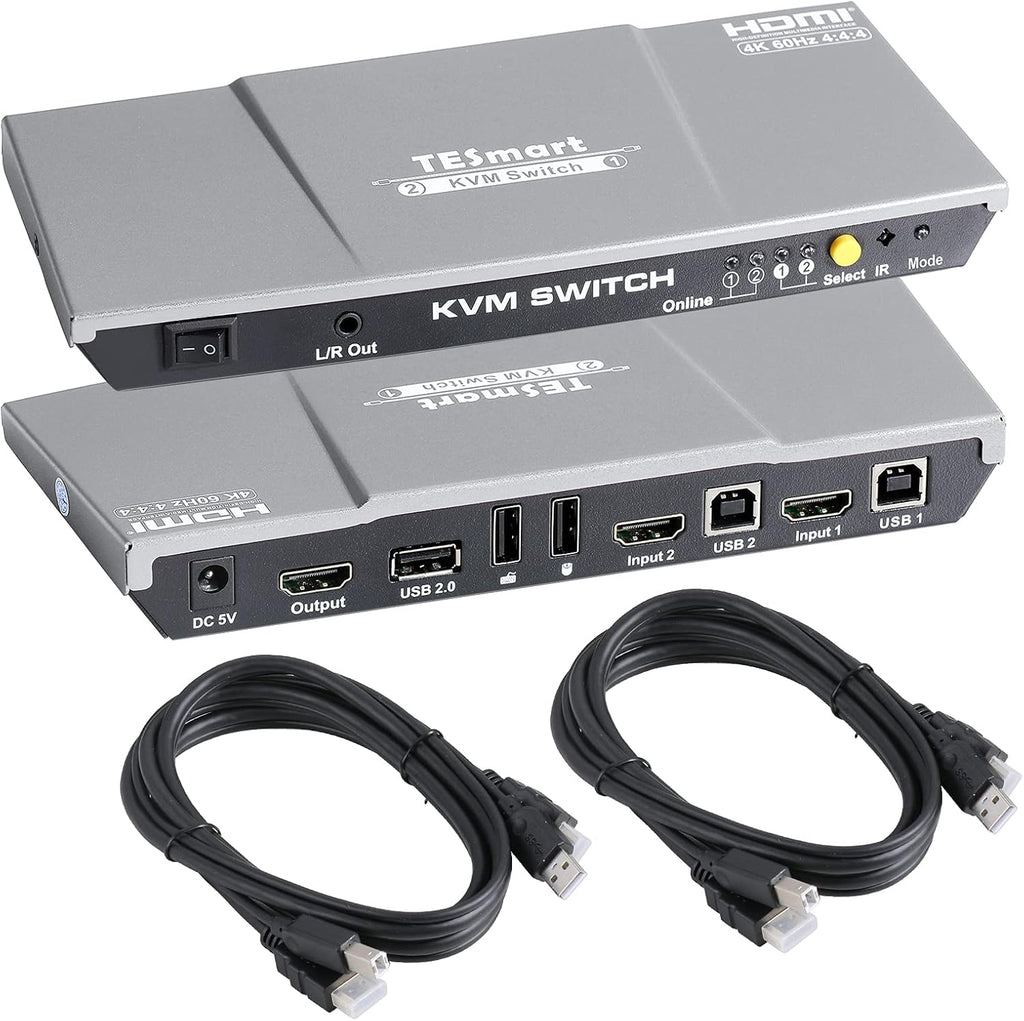 HDMI KVM Switch 2 Port 4K@60Hz Red Y57635