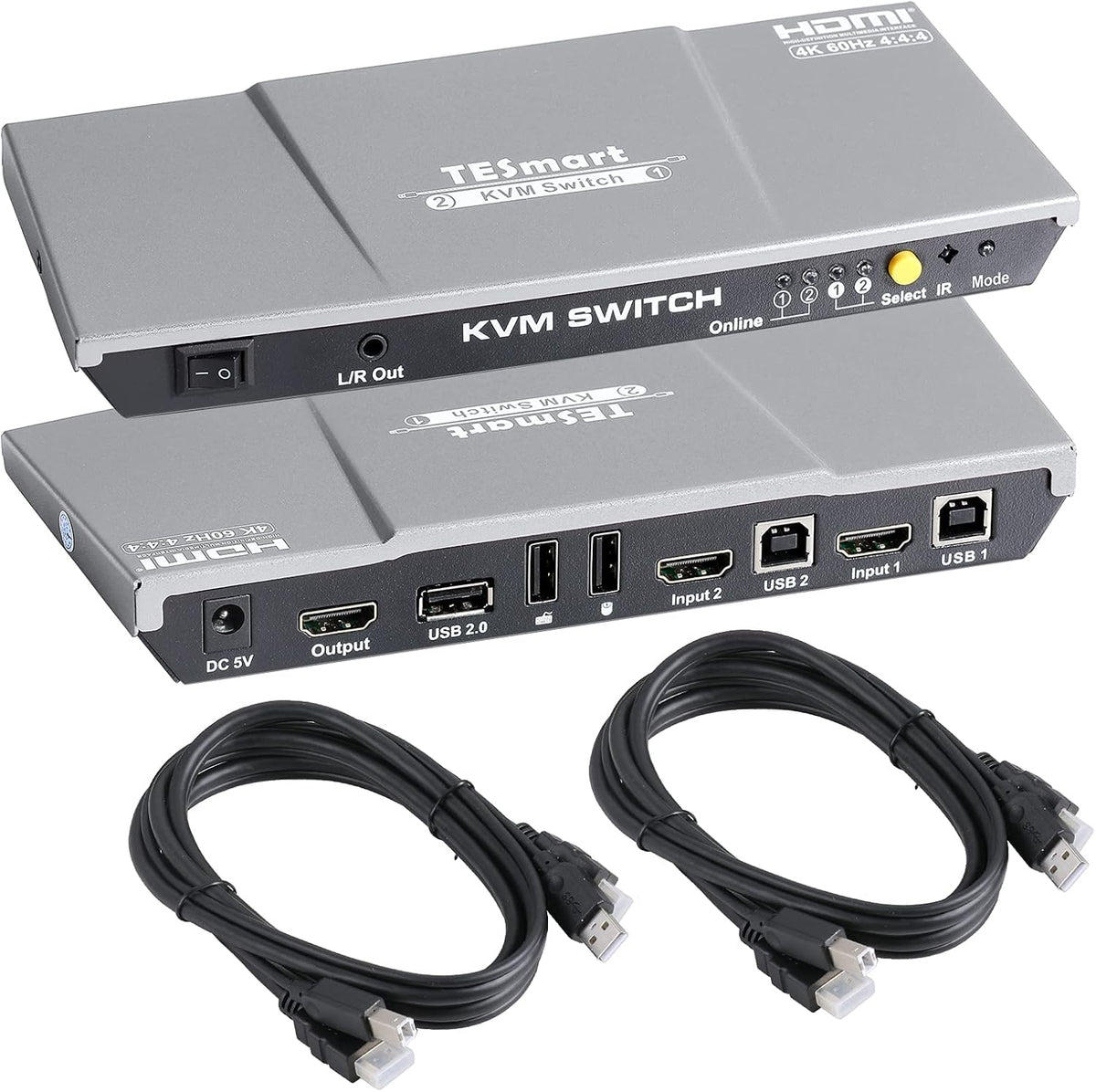 HDMI KVM Switch 2 Port 4K@60Hz Red Y57635