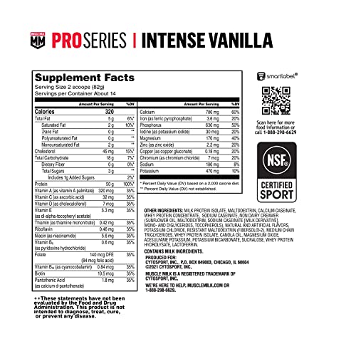 Intense Vanilla Protein Powder, 2.54 Pound, 14 Servings B5353