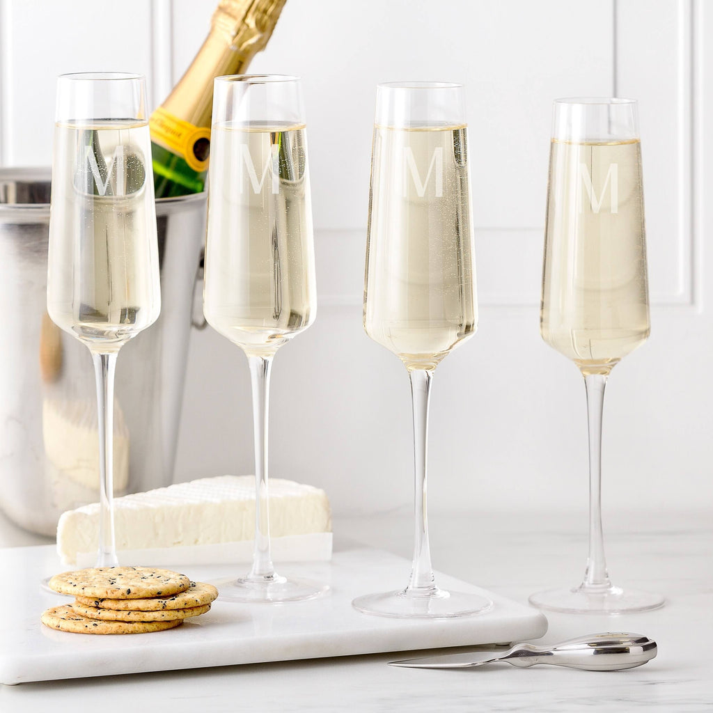 Set of 4 Monogram Champagne Flutes M765