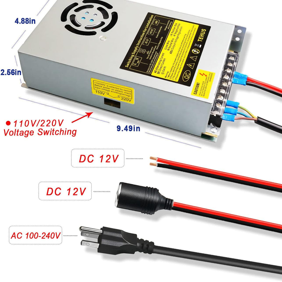110V/220V to DC 12V 20A 240W Switching Power Supply V9547