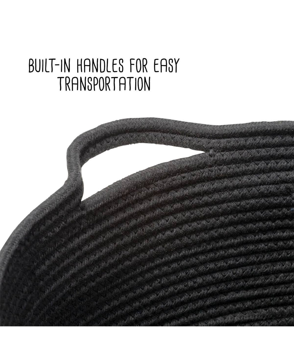Black Cotton Coil Baskets Set of 3 E460230