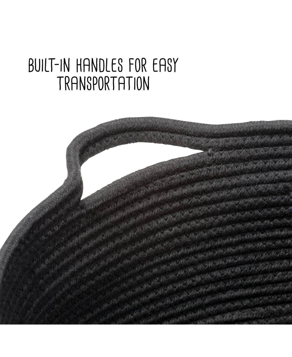 Black Cotton Coil Baskets Set of 3 E460230