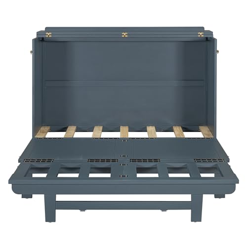 Gray Full Size Murphy Bed with Storage Drawer Y429909
