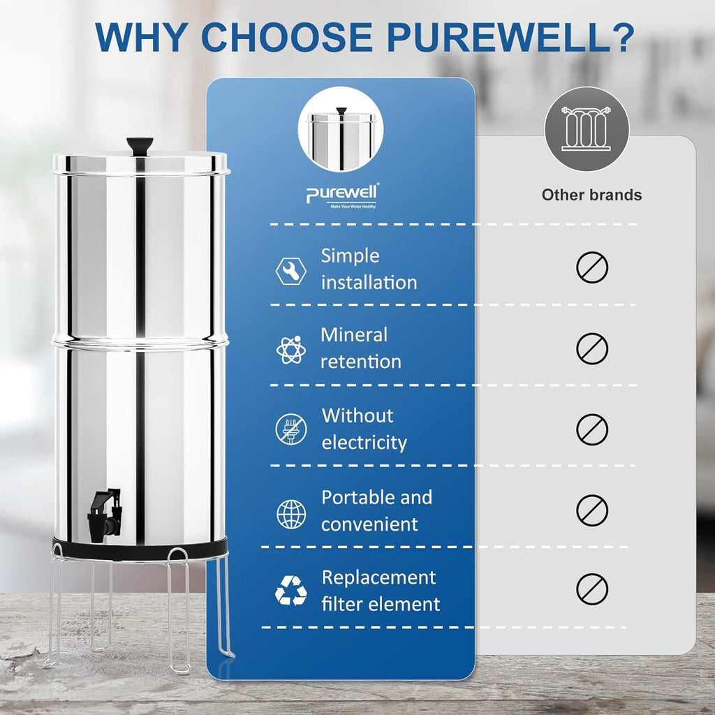 2.9 Gallon Gravity-Fed Water Filter with Stainless Steel Stand V9279