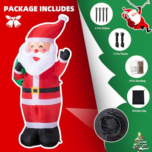 8FT LED-lit Inflatable Santa Claus Decoration Y3840