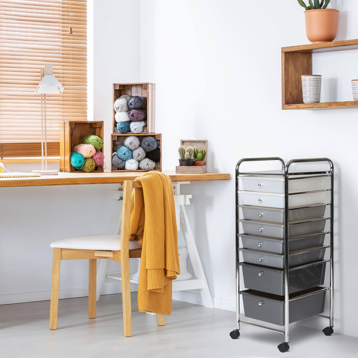 8 Drawer Storage Bin Organizer Cart N1921