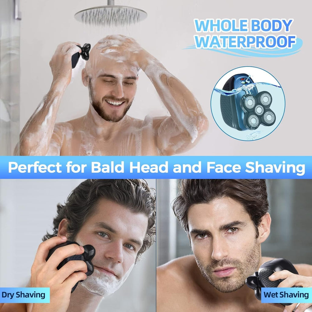 5 in 1 Cordless Waterproof Electric Rotary Head Shaver D766