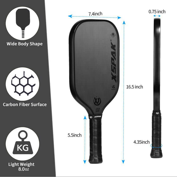 Carbon Fiber Pickleball Paddle with Cushion Comfort Grip U969