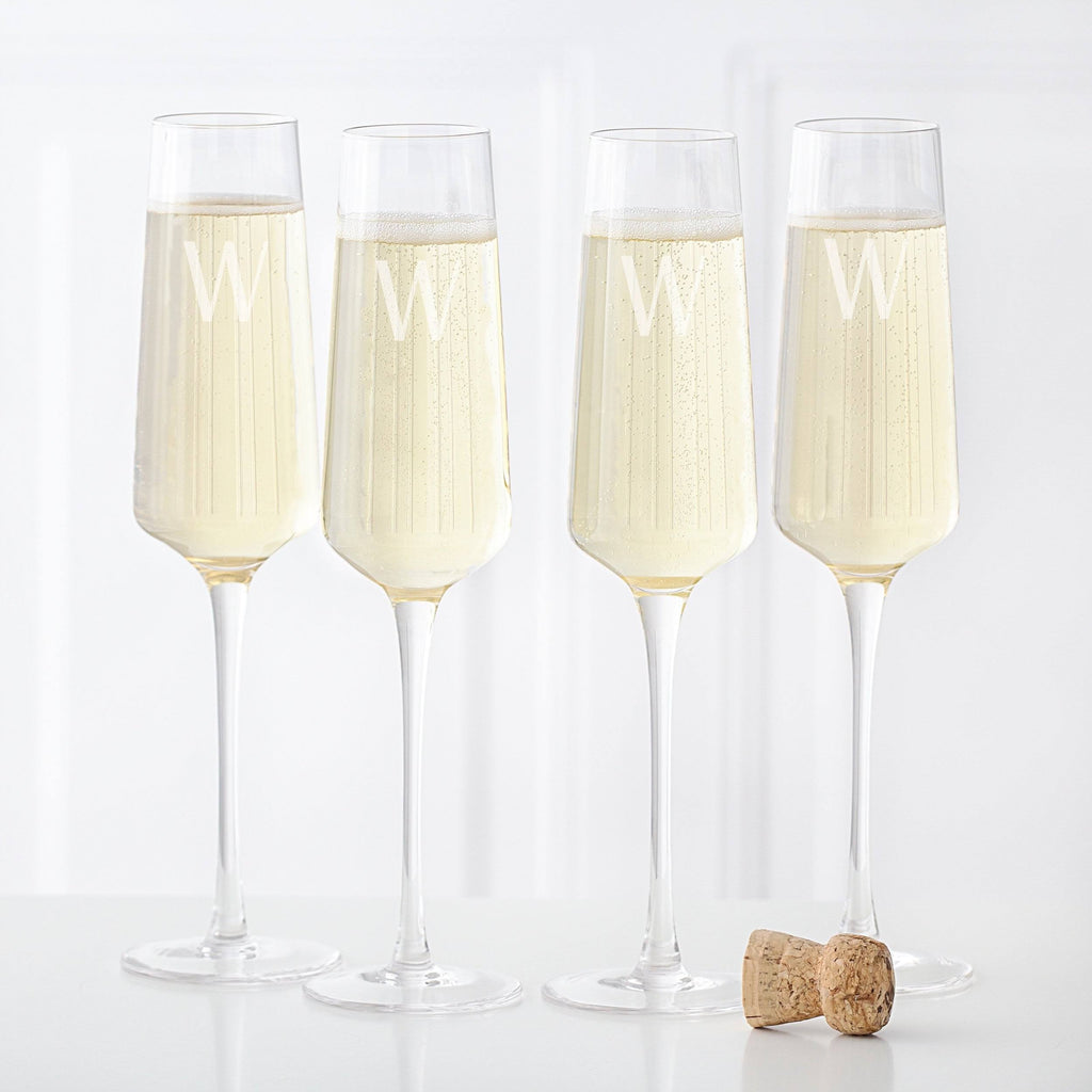 Set of 4 Monogram Champagne Flutes M765