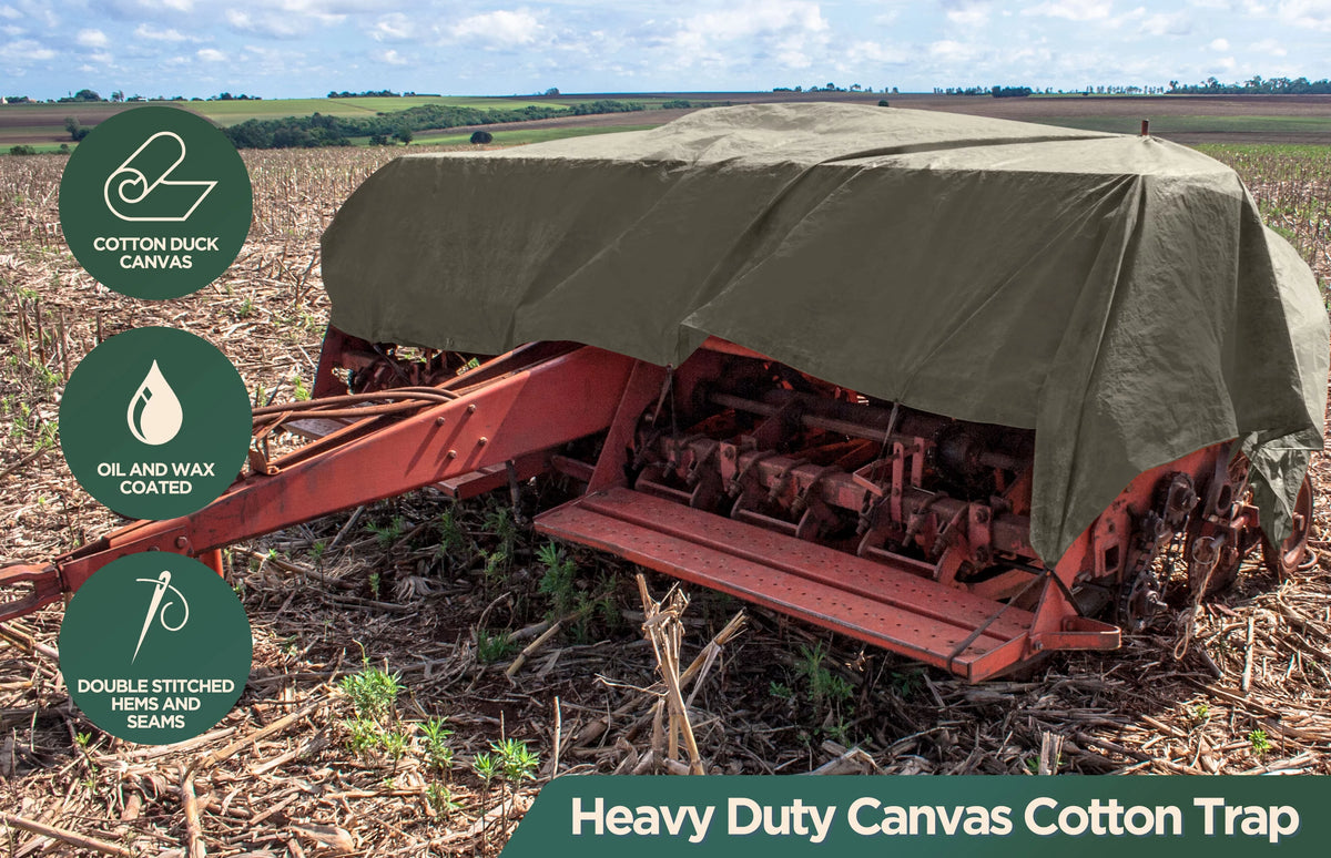 White 6 by 8 Feet Waterproof Canvas Tarp with Rustproof Grommets U1406