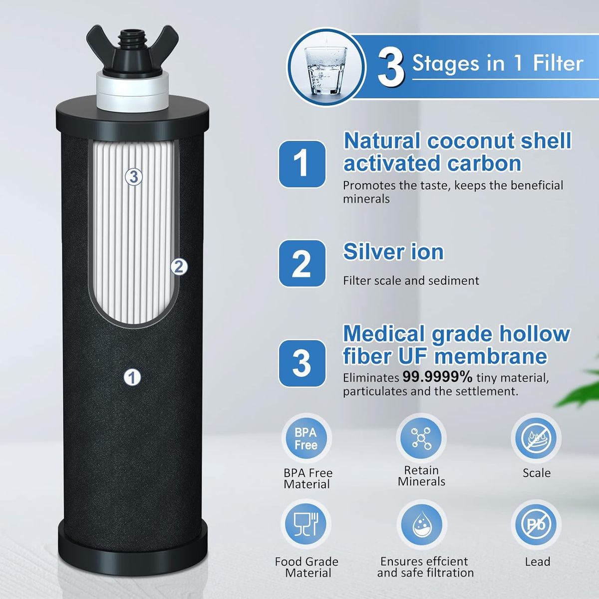 2.9 Gallon Gravity-Fed Water Filter with Stainless Steel Stand V9279