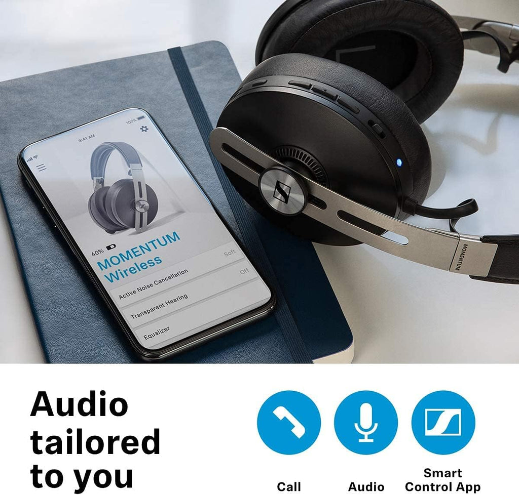 Wireless Noise Cancelling Headphones Black D8469