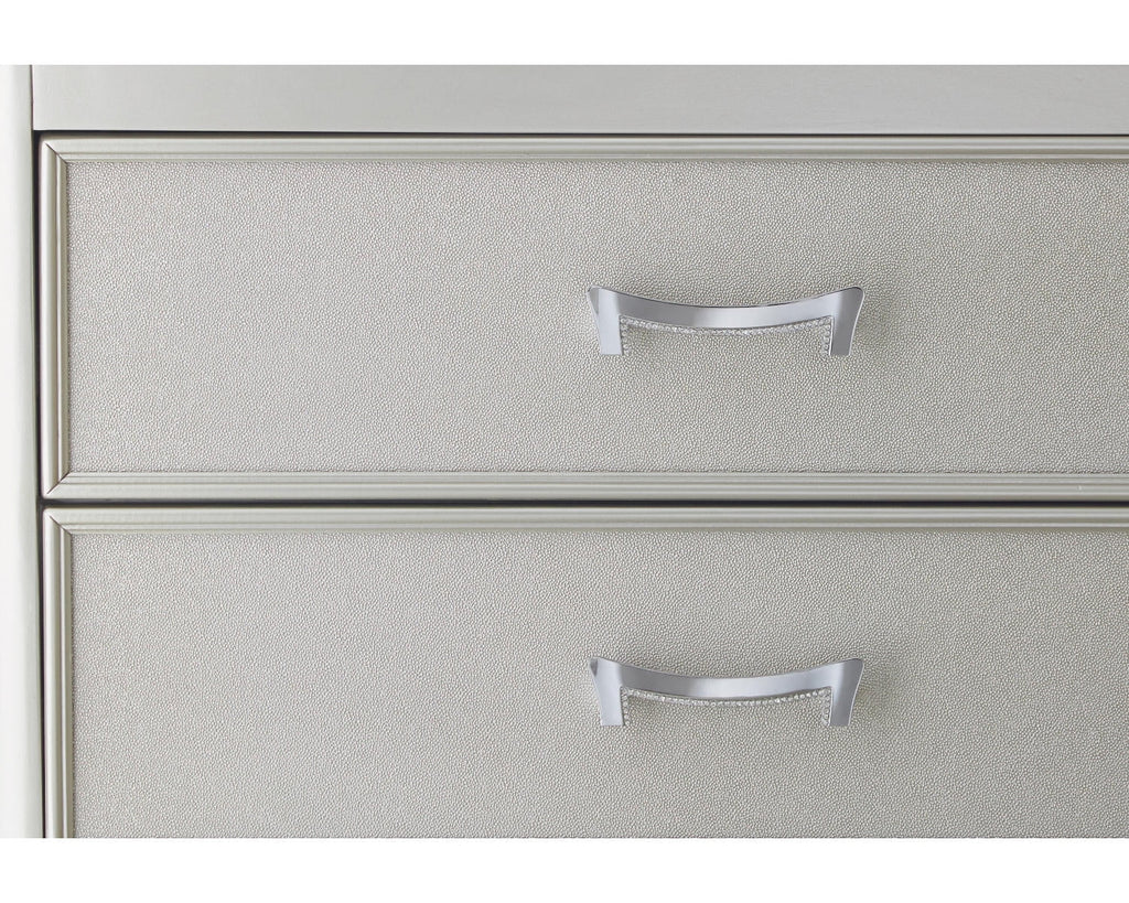 Silver 3 Drawer Nightstand A645