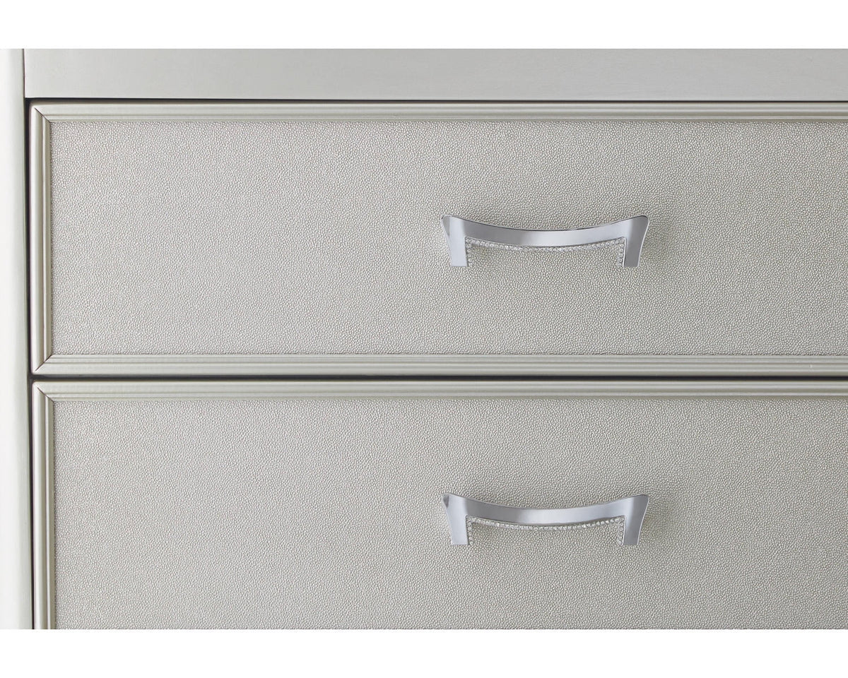 Silver 3 Drawer Nightstand A645