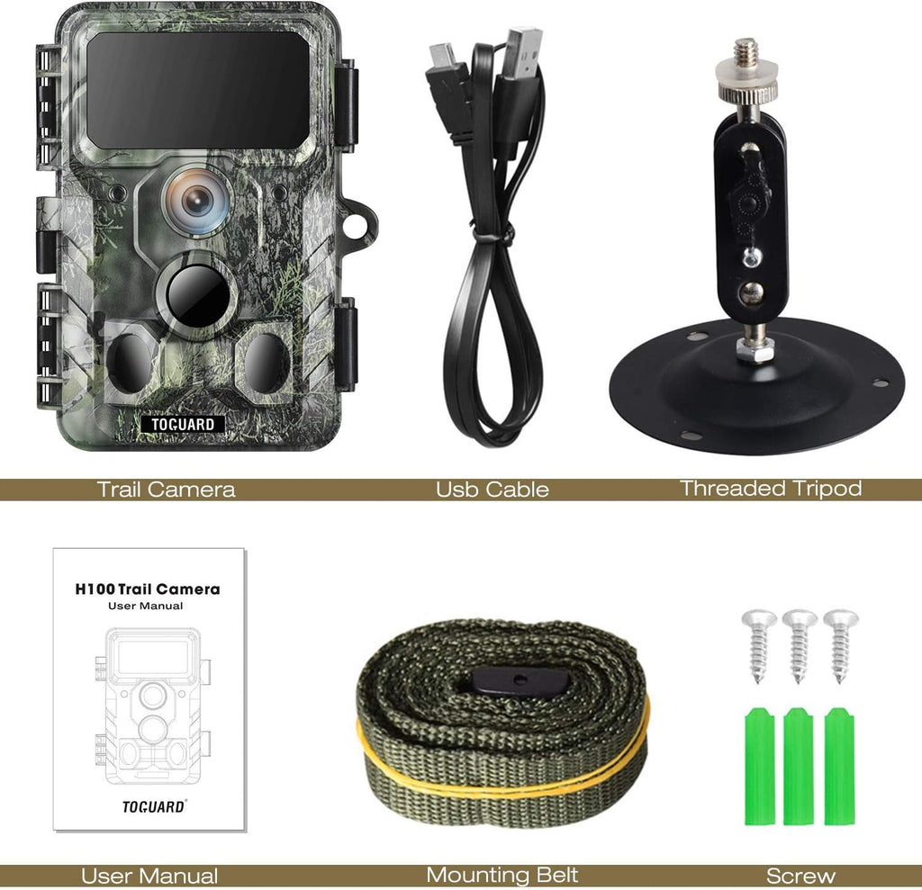 4K 30MP Trail Camera with Night Vision 120° Wide Angle IP66 Waterproof V5096