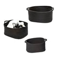 Black Cotton Coil Baskets Set of 3 E460230