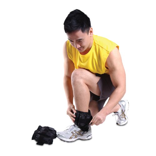 Black Adjustable Ankle Weights 10-20lb Pair I849