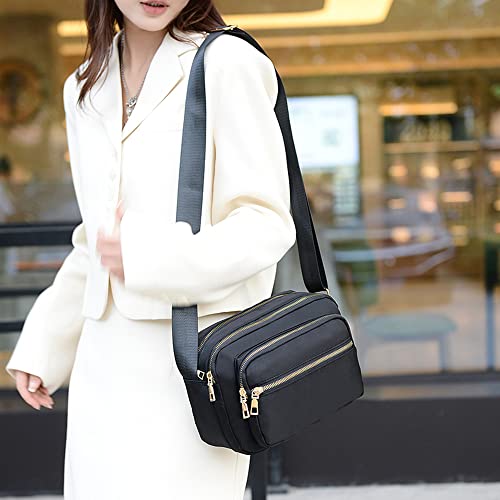 Black Nylon Crossbody Bag V2269