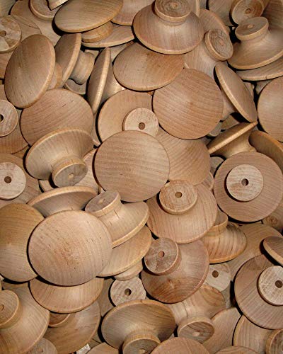 2" Unfinished Birch Wood Round Drawer Knobs (5) Z7903