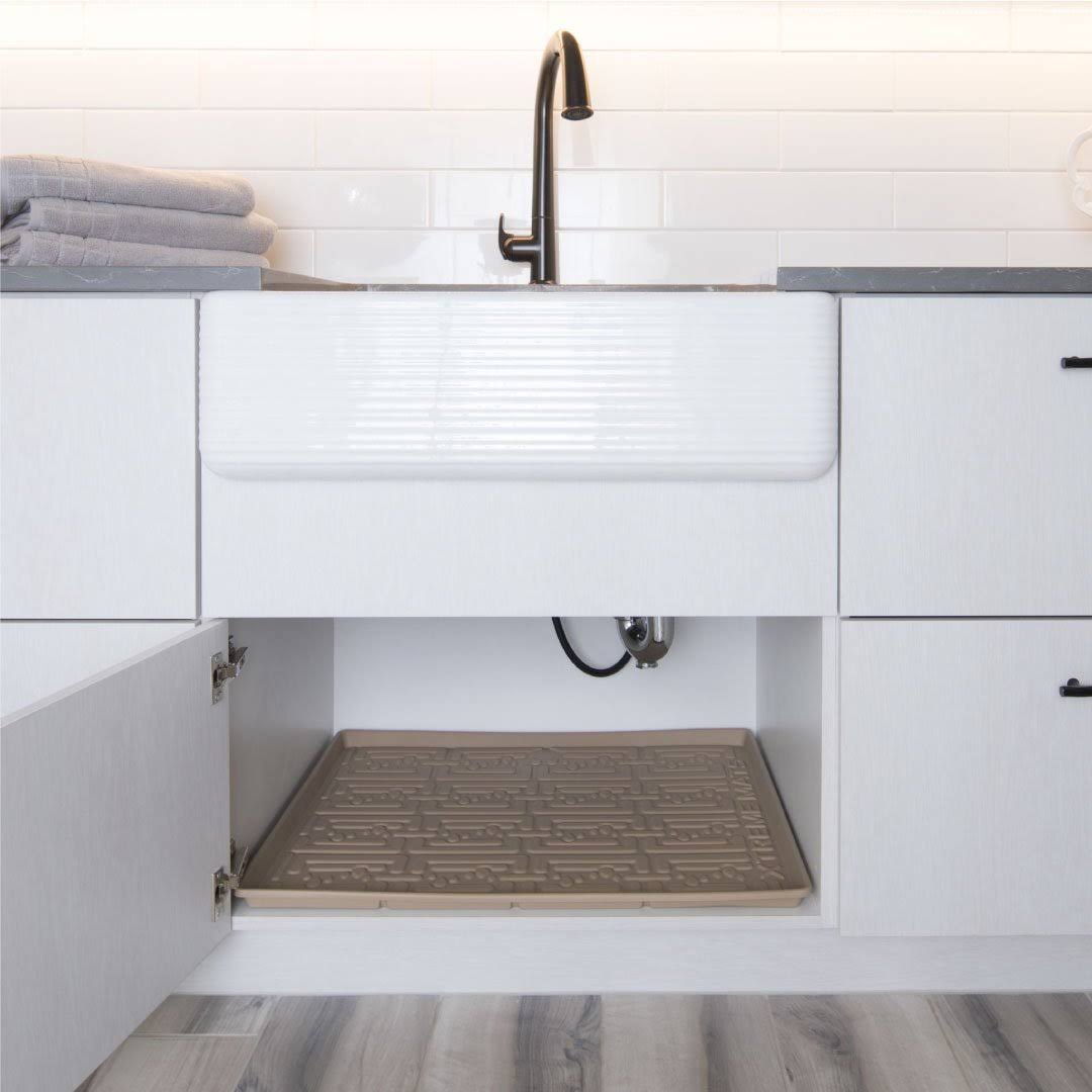 Under Sink Kitchen Cabinet Mat 37 x 22 inch Beige Z2062