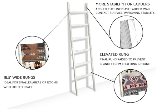 Black 6.4ft Wooden Blanket Ladder Z894