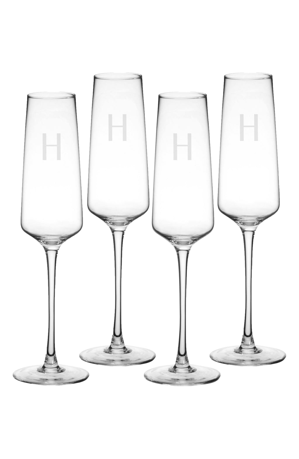 Set of 4 Monogram Champagne Flutes M765