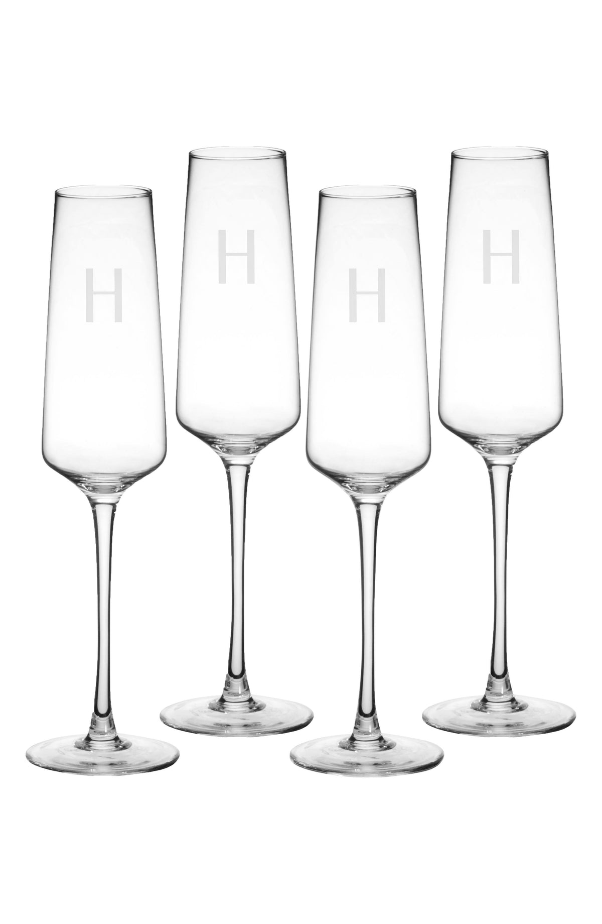 Set of 4 Monogram Champagne Flutes M765