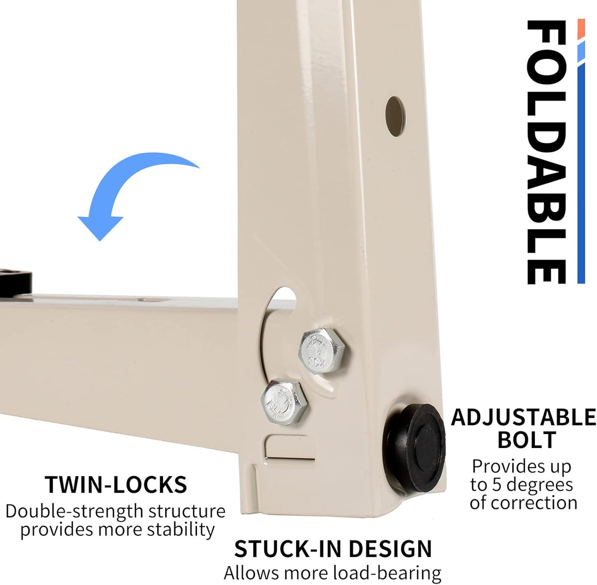 Mini Split Wall Mounting Bracket with Level, Measurement on Top Rail, Pack of 2 W213122