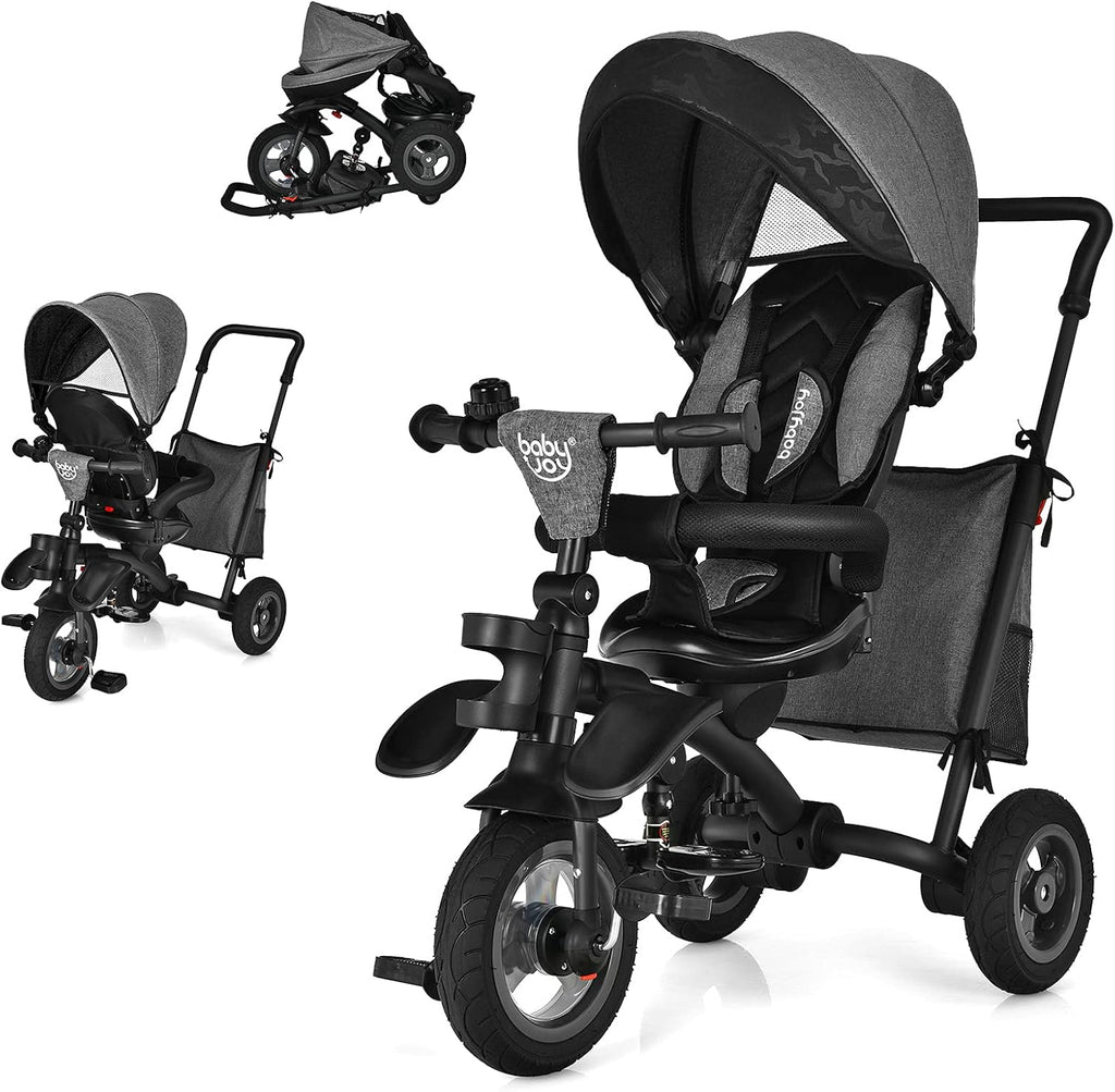 7 in 1 Folding Toddler Tricycle with Rotatable Seat (Blue) M2174