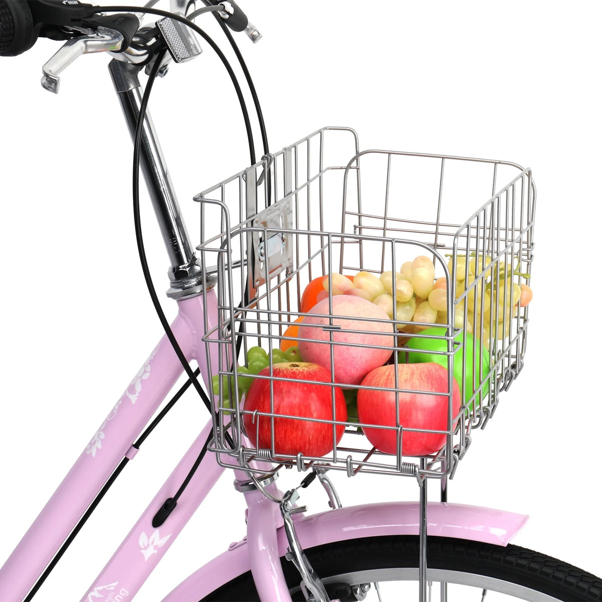 26 inch Commuter Bicycle with 7-speed, Baskets, Pink B8054