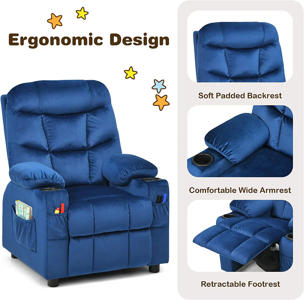 Kids Recliner Chair with Cup Holder A336