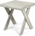 Sandblast Light Grey Acacia Wood Side Table A7709