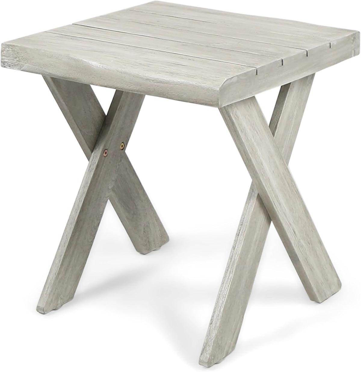 Sandblast Light Grey Acacia Wood Side Table A7709