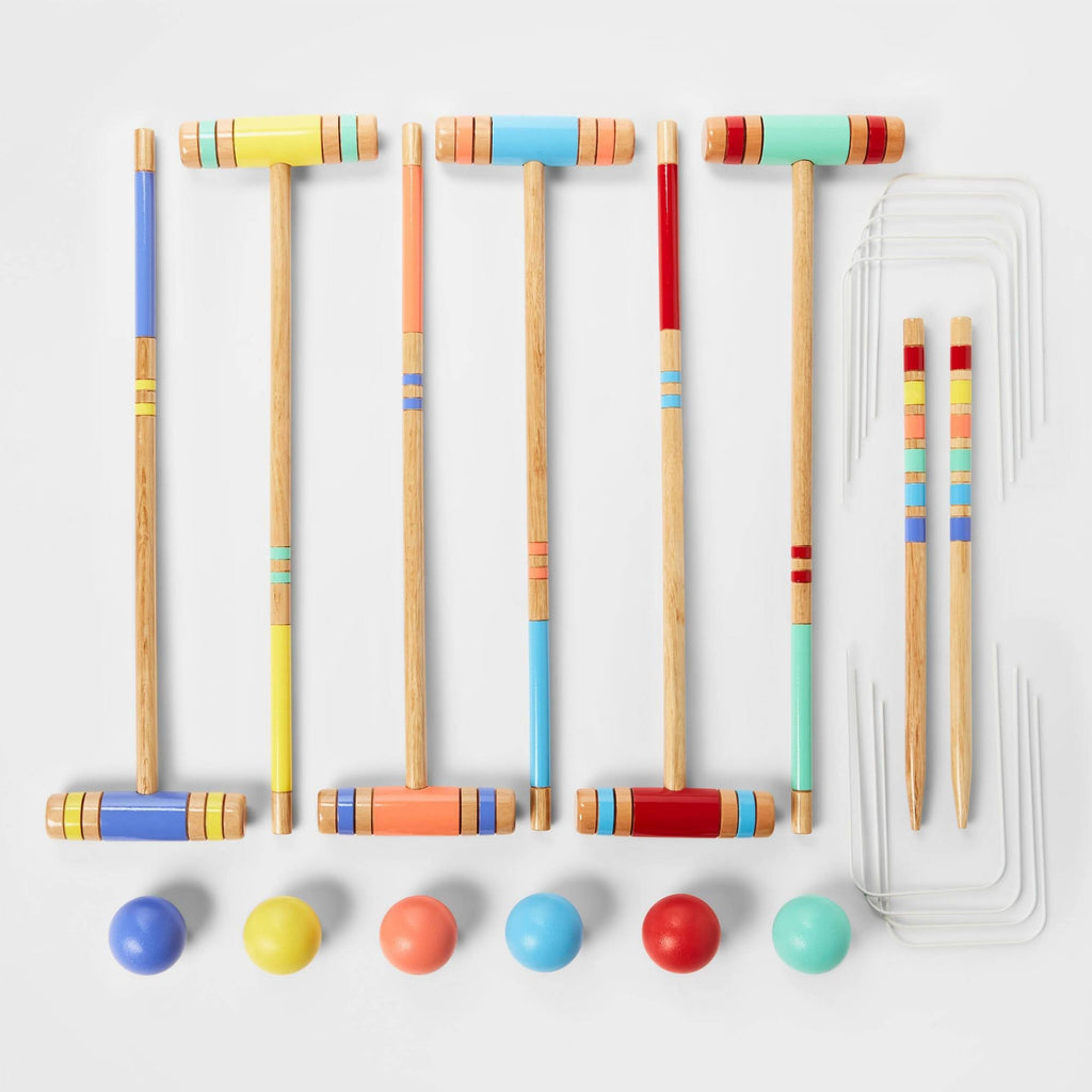 24 Pieces Croquet Game Set with Storage Carry Bag V99959