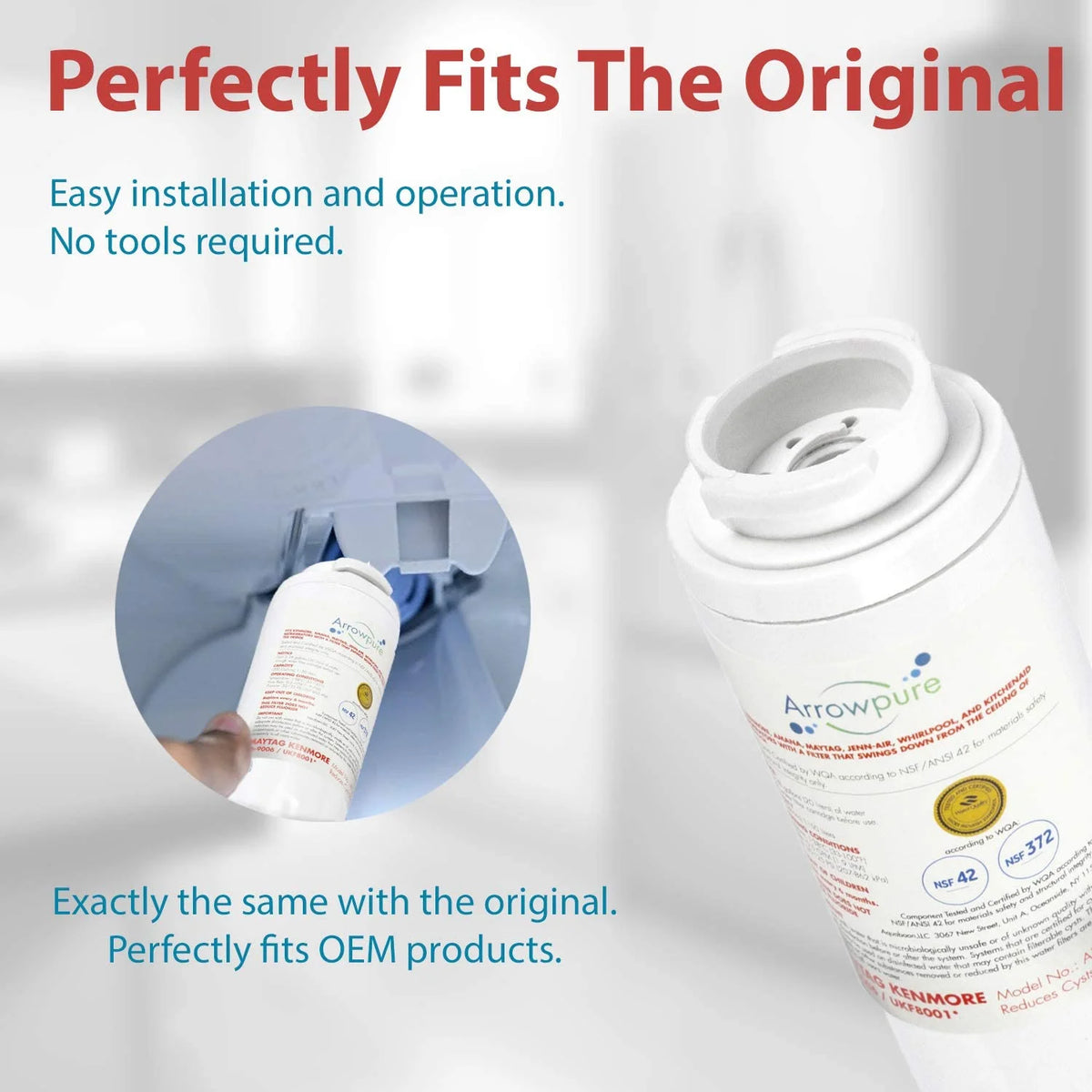 4 Pack UKF8001 Refrigerator Water Filter Replacement V74843