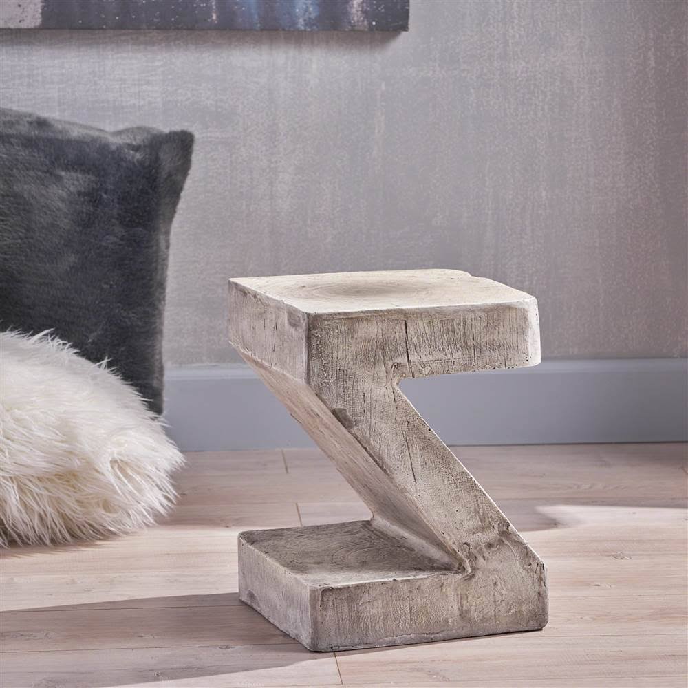 16 in. Light Gray Concrete Accent Table A813926