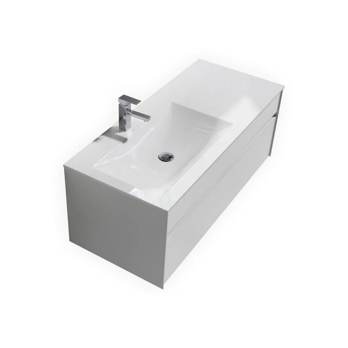 48 in. Gloss White Wall Mount Bathroom Vanity D1544